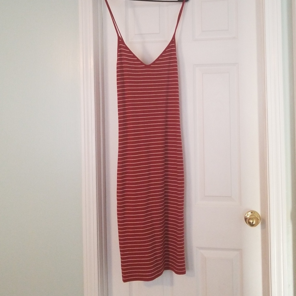 NWOT red striped lightweight summer dress